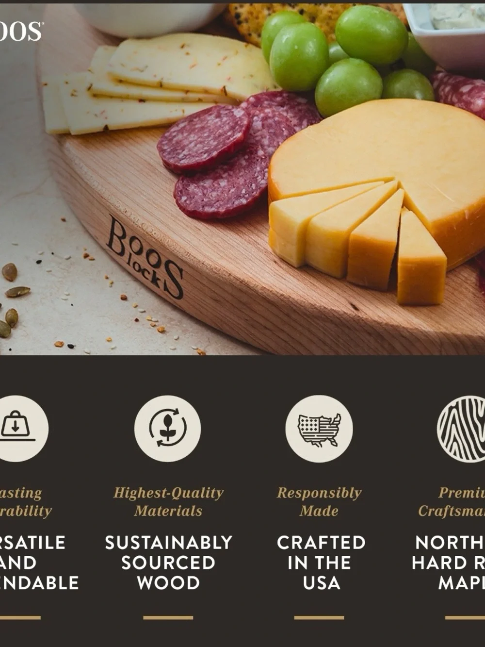 John Boos 14” Cutting Board, Round Maple